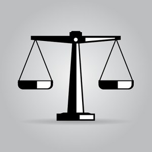 Vector icon of justice scales